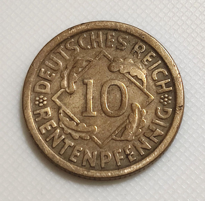 Saksa 10 Pfennig 1924J