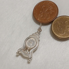 Vintage Hopea kello riipus Mantel Clock Charm Pendant - pikkukuva 5