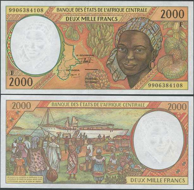 C.A.S. Central African Rep. 2000 Francs 1999 UNC P-303Ff
