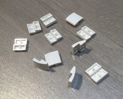 Lego palikoita, 2x2 kupera kattotiili, valkoinen, 10 kpl