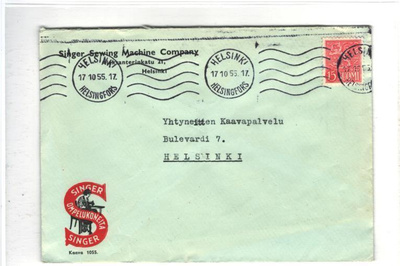 FIRMAKUORI SINGER  KUVAK. HELSINKI  PAIKALLISKIRJE