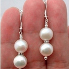 312 .. Tiibet Hopea Crystal Quality Pearl .. Korvakorut - pikkukuva 3