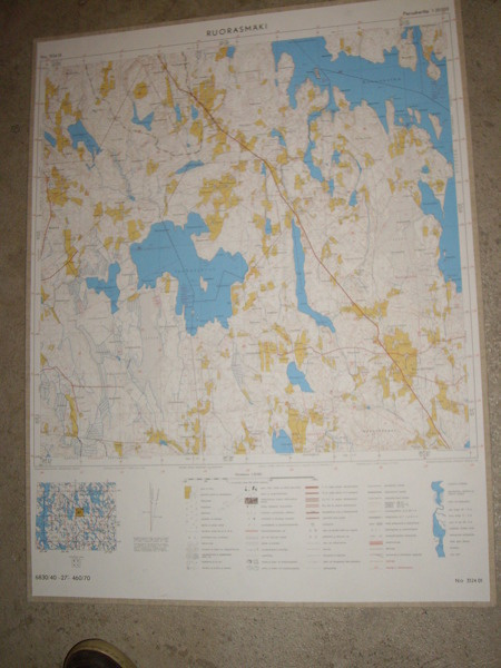 RUORASMÄKI Topografinen kartta 72x54cm