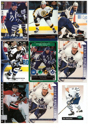 9 x DAVE ANDREYCHUK Bruins, Sabres, Maple Leafs, Devils