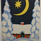 Åkerlund: Mökki talvimaisemassa, pikkupk, p. 1928 Suomeen - pikkukuva 1