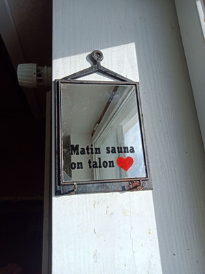 Saunapeili "Matin sauna on talon sydän", vintage.