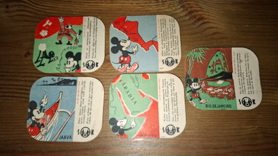 SOK Disney Mikki Hiiri kahvipakettikeräilykuvat 5 erilaista