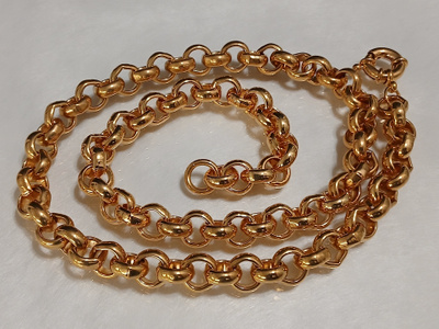 61cm-21k kullattu Kanadalainen papu rannekoru Gold plated