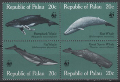 (S0540) PALAU, 1983 (WWF. Whales). Mi ## 20-23. MNH**