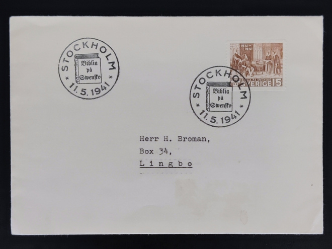 1941 FDC Ruotsi Biblia