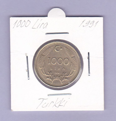Turkki 1000 Lira v.1991 KM#997