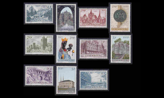Luxemburg 667-77 ** Luxemburgin kaupunki 1000v (1963)