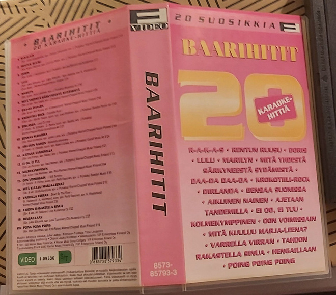 VHS karaokekasetti, BAARIHITIT  v. 2000