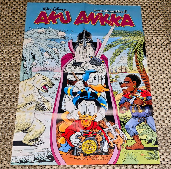 Aku ja Roope Aarresaarella juliste (kaksipuolinen)