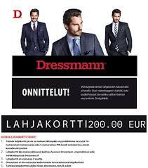 Dressmann lahakortti arvo 100e, myydään 60e