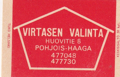 Pohjois - Haaga. Virtasen Valinta   ,  s65