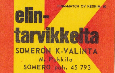 Somero. Someron  K - valinta , M. Pukkila  b427