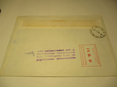1980 Postiselvitetty palautunut paikallis R - kuori