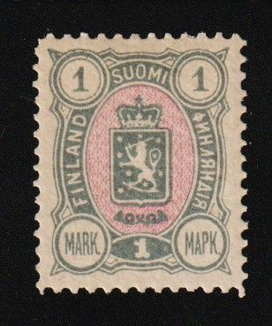 1889 1mk Vaakunamerkki leimaamattomana*