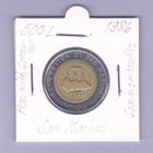 San Marino 500 Lire v.1986 KM#195 Comm. - pikkukuva 1