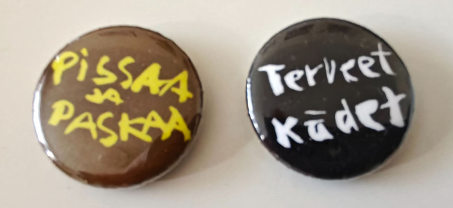 Terveet Kädet rintamerkit: terveet kädet + pissaa ja paskaa