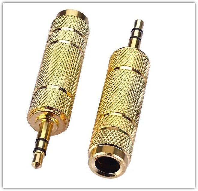 Kullattu audioadapteri 6.5mm Uros - 3.5mm Naaras #30797