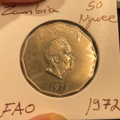 Zambia 50 Ngwee FAO 1972
