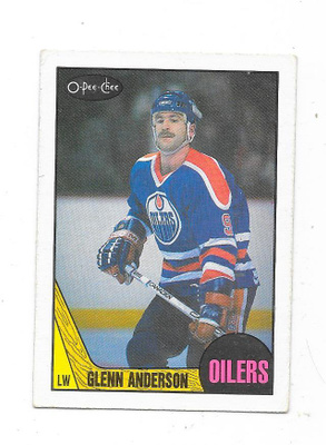 1987-88 OPC #199 Glenn Anderson , Edmonton Oilers