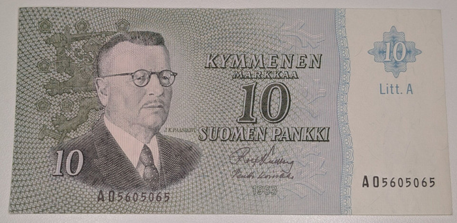 10 Markkaa 1963 Litt. A AO5605065