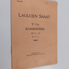 Laulujen sanat Y. L:n konsertissa 27.11.1913 - pikkukuva 1