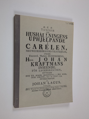Johan Lagus : Ajatuksia talouselämän kohentamiseksi Karja...