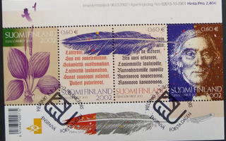 Elias Lönnroth -blokki FDC-leimalla, ei kirjeellä
