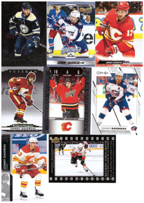 8 x JOHNNY GAUDREAU Jackets, Flames sis. Erikoiskortteja