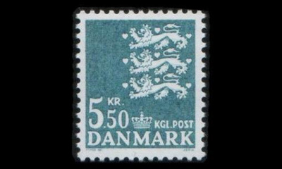 Tanska 797 ** Vaakuna 5,50 kr vihreä (1984)