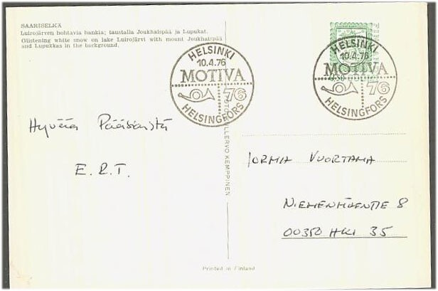 1976 Motiva näyttelyleimakortti