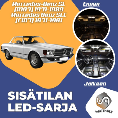 Mercedes-Benz SL / SLC (W107) Sisätilan LED-sarja 8-osaine