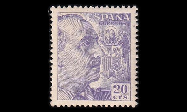 Espanja 844C * Franco 20 C (12¾:13¼) (1938)