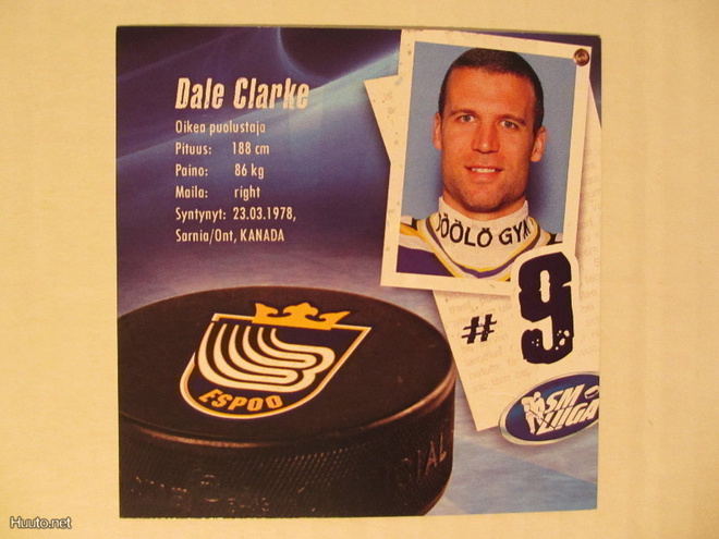 Dale Clarke kiekkojuustokortti Blues