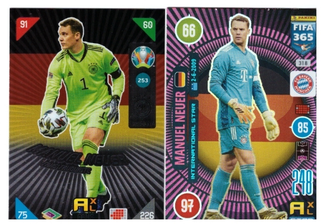 2 x Jalkapallo Mv MANUEL NEUER  Saksa, Bayer Munchen