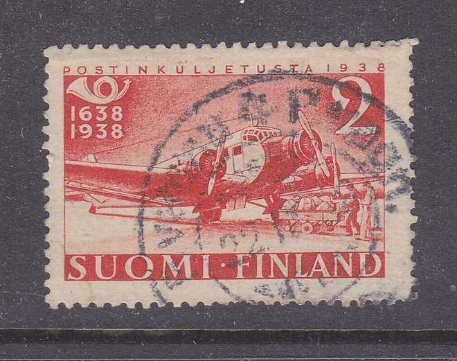 1938 Posti 300 vuotta 2 mk kaunisleimaisena