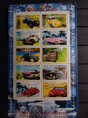 AUTOT autoaiheinen  blokki RANSKA 2000 **
