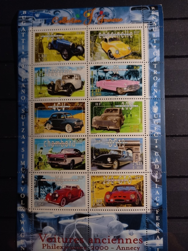 AUTOT autoaiheinen  blokki RANSKA 2000 **
