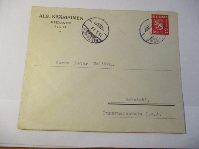 1940 Hietanen Alb. Kääriäinen