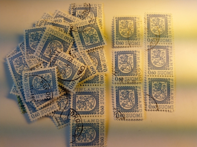 Malli 1975 Vaakuna sininen postimerkki 0,60 markka