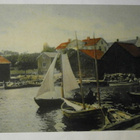 Öregrund, jaalat satamassa, veneitä, vanha väripk, p. 1911 - pikkukuva 1