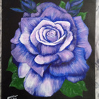 AKVARELLI SININEN RUUSU 40 x 50 cm - pikkukuva 1