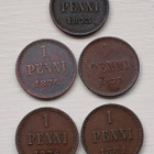 1 PENNI (5kpl) v.1873,1874,1875,1876 ja 1881 - pikkukuva 3