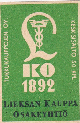 Lieksa, IKO  1892 Lieksan Kauppa Osakeyhtiö  1/10