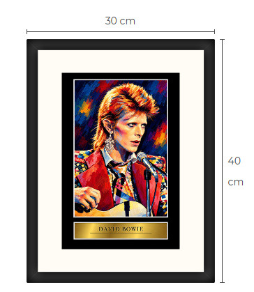 Uusi David Bowie art print kehystetty 30 cm x 40 cm