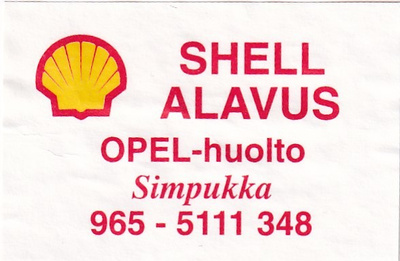 Alavus,  SHELL , Opel - Huolto   s8/3